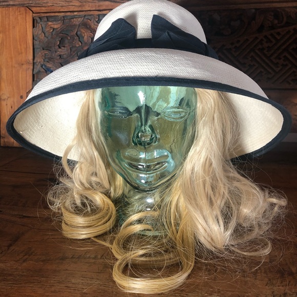 Kathy Jeanne Accessories - Vintage Couture raffia hat by Kathy Jeanne